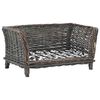 vidaXL Dog Basket with Cushion Grey 50x33x30 cm Natural Willow