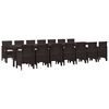 vidaXL Garden Dining Set with Cushions 15 pcs Brown PP