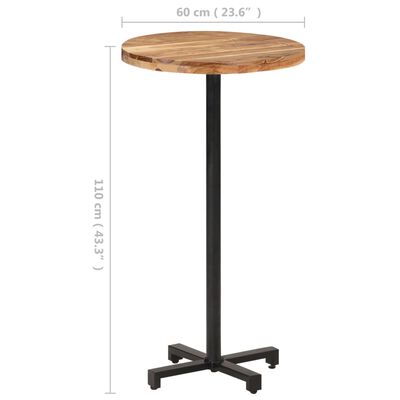 vidaXL Bar Table Round Ø60x110 cm Solid Acacia Wood