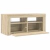 vidaXL TV Cabinet with LED Lights Sonoma Oak 90x35x40 cm