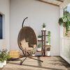 vidaXL Hanging Egg Chair with Stand Taupe Fabric and Steel