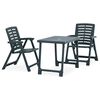 vidaXL 3 Piece Folding Bistro Set Plastic Green