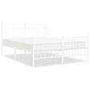 vidaXL Metal Bed Frame without Mattress with Footboard White 135x190cm