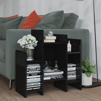 vidaXL Side Cabinet High Gloss Black 60x26x60 cm Engineered Wood