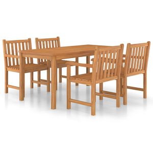 vidaXL 5 Piece Garden Dining Set 160x80 cm Solid Teak Wood