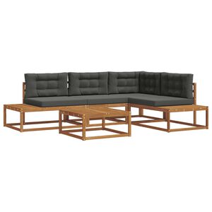 vidaXL Outdoor Sofa Set 5 pcs Natural and Anthracite