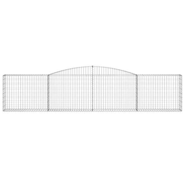 vidaXL Arched Gabion Basket 400x30x80/100 cm Galvanised Iron