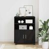 vidaXL Cabinet with Shelf with Wheel Black Oak 60 x 48 x 74.5 cm