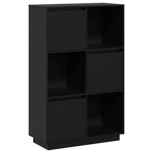vidaXL Highboard Black 74x35x117 cm Solid Wood Pine