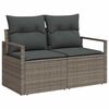 vidaXL Garden Sofa Set Height-Adjustable 7 pcs Grey Poly Rattan