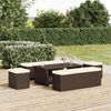 vidaXL Ottomans with Cushions 2 pcs Brown 40x30x40 cm Poly Rattan