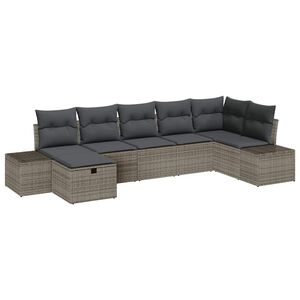 vidaXL Sofa Set 7 pcs Poly Rattan