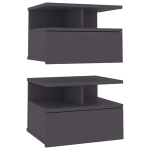 vidaXL Floating Nightstand | Set of 2 | Wall Mounted | Nightstand Rectangular