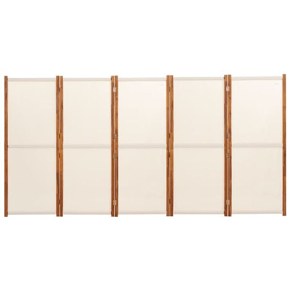 vidaXL 5-Panel Room Divider Cream White 350x180 cm