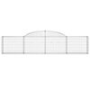 vidaXL Arched Gabion Baskets 9 pcs 300x30x60/80 cm Galvanised Iron
