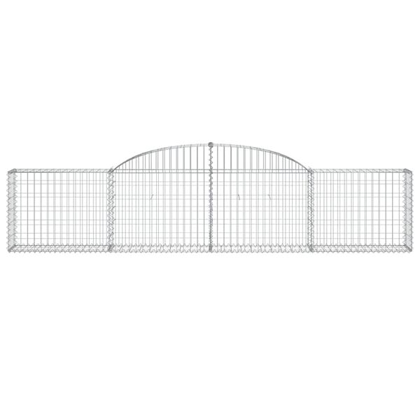 vidaXL Arched Gabion Baskets 9 pcs 300x30x60/80 cm Galvanised Iron