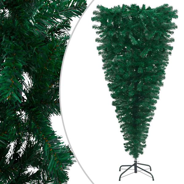 vidaXL Upside-down Artificial Pre-lit Christmas Tree with Ball Set 120 cm