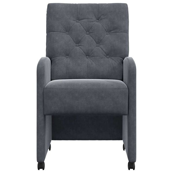 vidaXL Dining Chairs with Wheels 2 pcs Dark grey 58 x 67 x 97 cm