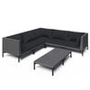 vidaXL 6 Piece Garden Lounge Set with Cushions Poly Rattan Dark Grey
