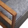 vidaXL Storage Bench 115 cm Poly Rattan and Solid Acacia Wood Grey