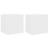 vidaXL TV Wall Cabinets with LED Lights 2 pcs White 40.5x35x40 cm