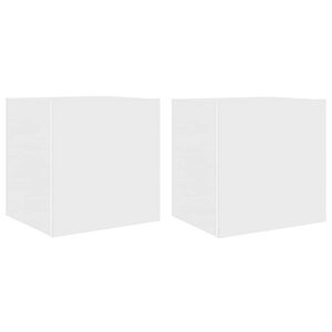 vidaXL TV Wall Cabinets with LED Lights 2 pcs White 40.5x35x40 cm