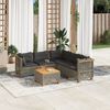 vidaXL 6 Piece Garden Sofa Set with Cushions Grey Poly Rattan