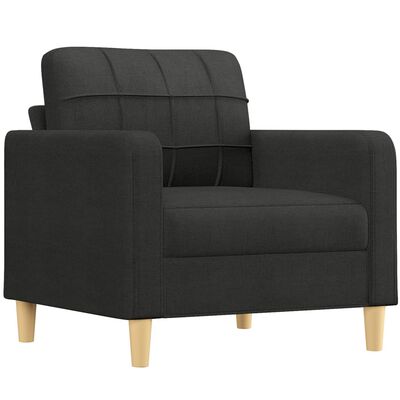 vidaXL 4 Piece Sofa Set with Pillows Black Fabric