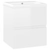 vidaXL Sink Cabinet with Built-in Basin High Gloss White Engineered Wood