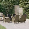 vidaXL 7 Piece Garden Dining Set Brown Poly Rattan