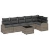 vidaXL Sofa Set with Cushion with Storage 7 pcs Grey Poly Rattan