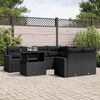 vidaXL 9 Piece Garden Sofa Set with Cushions Black Poly Rattan
