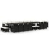 vidaXL Garden Dining Set | Black | PE rattan | Large | Foldable