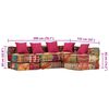 vidaXL 4-Seater Modular Pouffe Patchwork Fabric