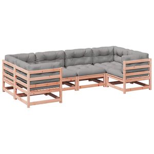 vidaXL 6 Piece Garden Sofa Set with Cushions Solid Wood Douglas Fir
