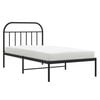 vidaXL Metal Bed Frame without Mattress with Headboard Black 107x203cm