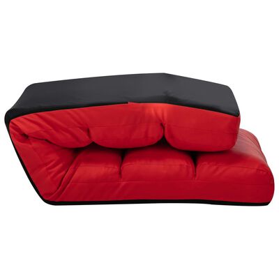 vidaXL Folding Floor Chair Red Faux Leather