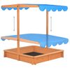 vidaXL Sandbox with Adjustable Roof Fir Wood Blue UV50
