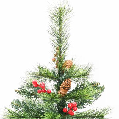 vidaXL Artificial Hinged Christmas Tree with Cones and Berries 120 cm