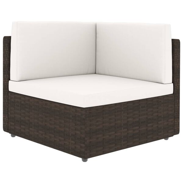 vidaXL Sectional Sofa 2-Seater Poly Rattan Brown