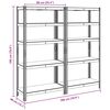 vidaXL 5-Layer Storage Shelves 2 pcs Anthracite Steel&Engineered Wood
