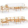 vidaXL 7 Piece Garden Lounge Set with Cream Cushions Solid Teak Wood