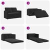 vidaXL Floor Sofa Bed 2-in-1 Black 122x204x55 cm Velvet