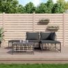vidaXL 5 Piece Garden Lounge Set with Cushions Anthracite Poly Rattan