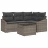 vidaXL Garden Sofa Set 5 pcs Light Grey Poly Rattan