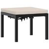 vidaXL Garden Stool with Cushion Black Powder-coated Steel