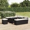 vidaXL Ottoman Bench with Cushion Black 110x30x40 cm Poly Rattan