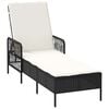vidaXL Sun Lounger Poly Rattan Black and Cream White