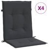 vidaXL Garden chair cushions 4 pcs Black 100 x 50 x 3 cm