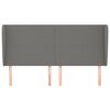 vidaXL Headboard with Ears Dark Grey 163 cm Fabric